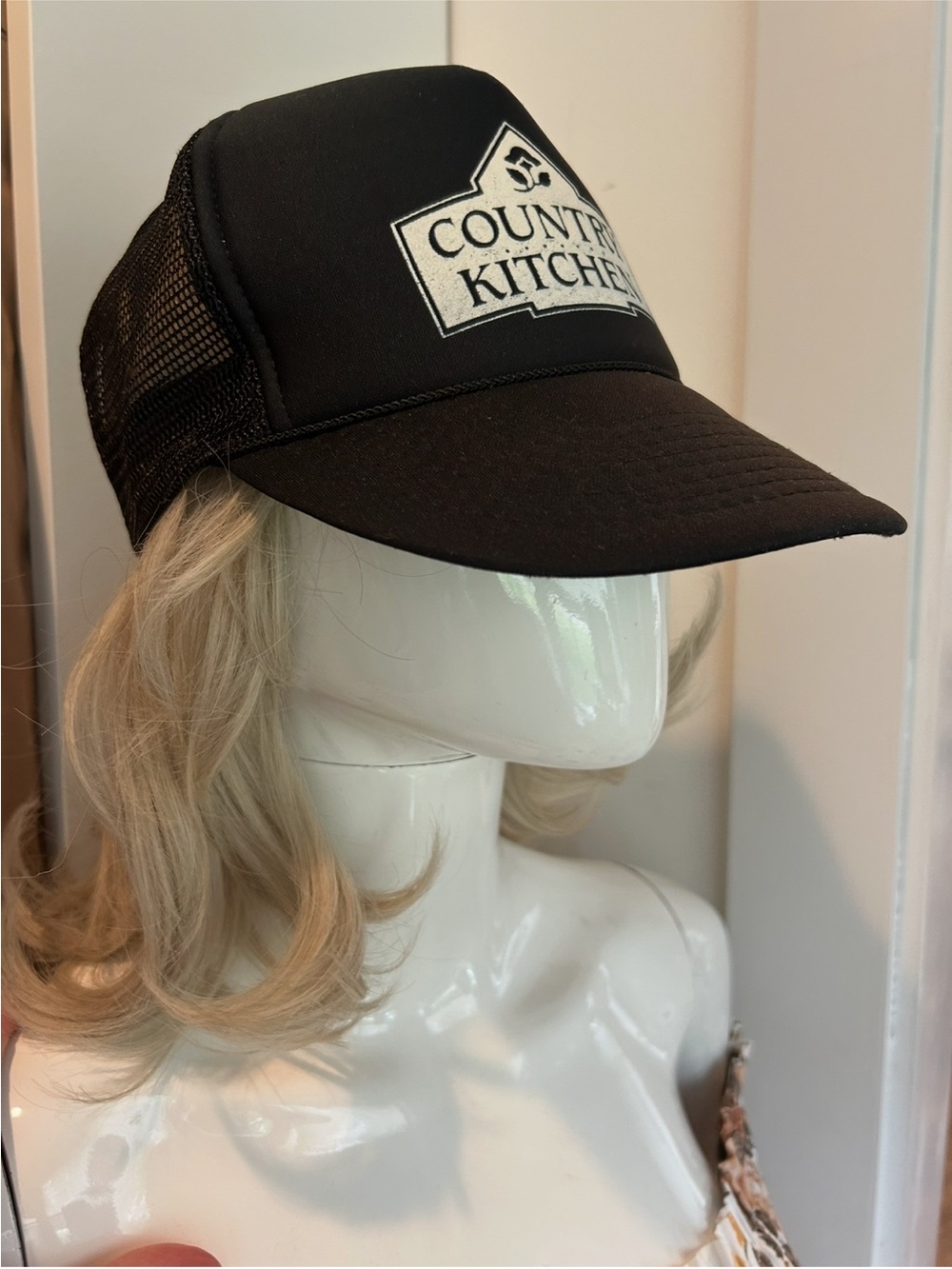 🧢✨ Vintage PROS Country Kitchen Trucker Hat Black Cream Snapback ✨UNISEX - Picture 4 of 8